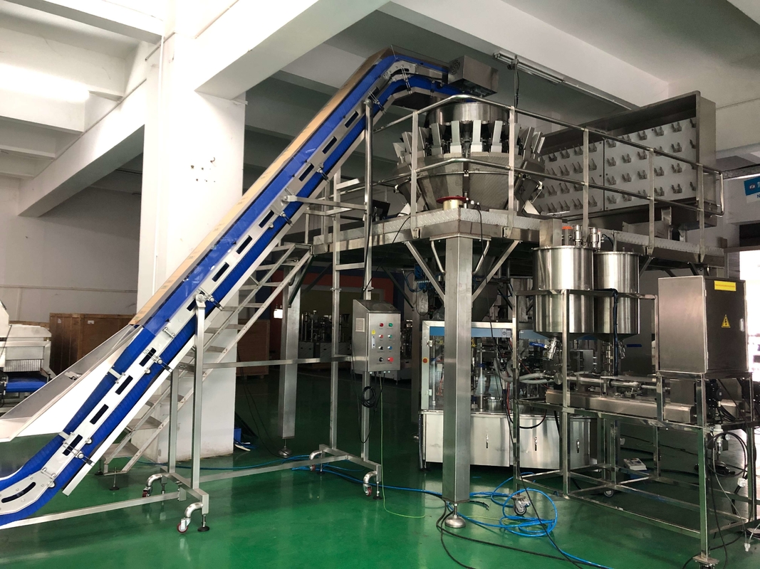 油性粘着性がある生鮮食品のための24の頭部のMultiheadの計重機のパッキング機械二重ねじ線形鍋