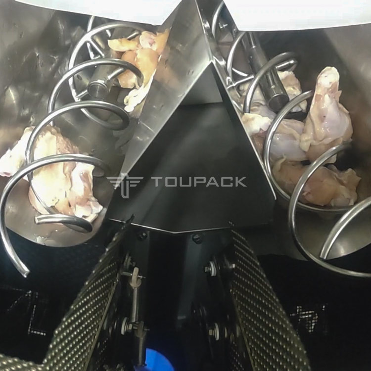14ねじで締まる供給システムの重量を量るヘッド組合せの計重機SS 10-500gの新鮮な肉の鶏の脚の自動車