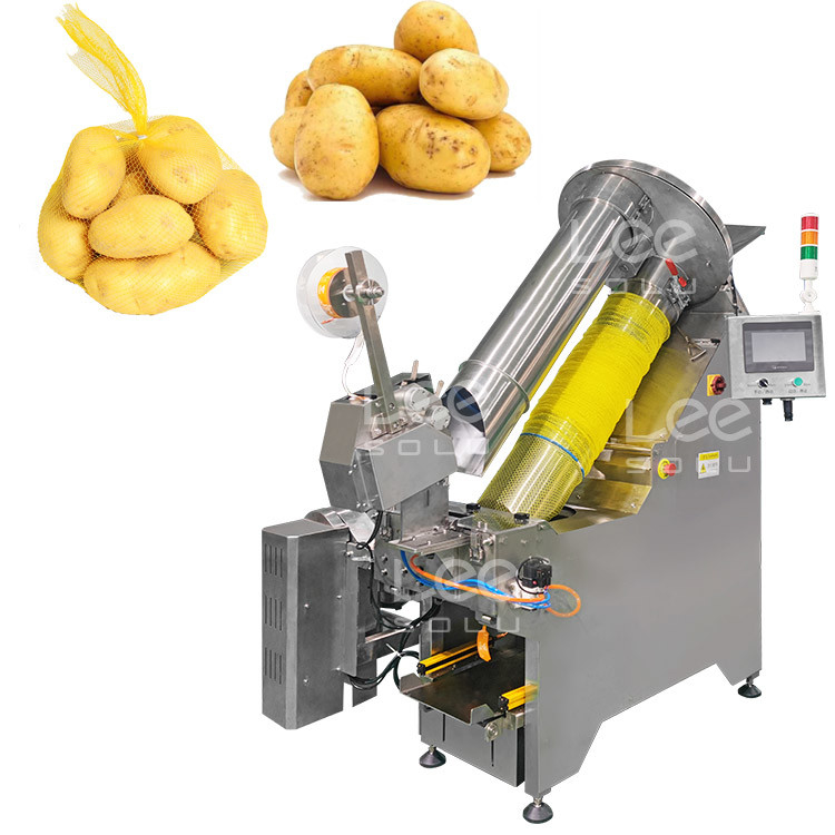 ポテト野菜のネットバッグを梱包する機械