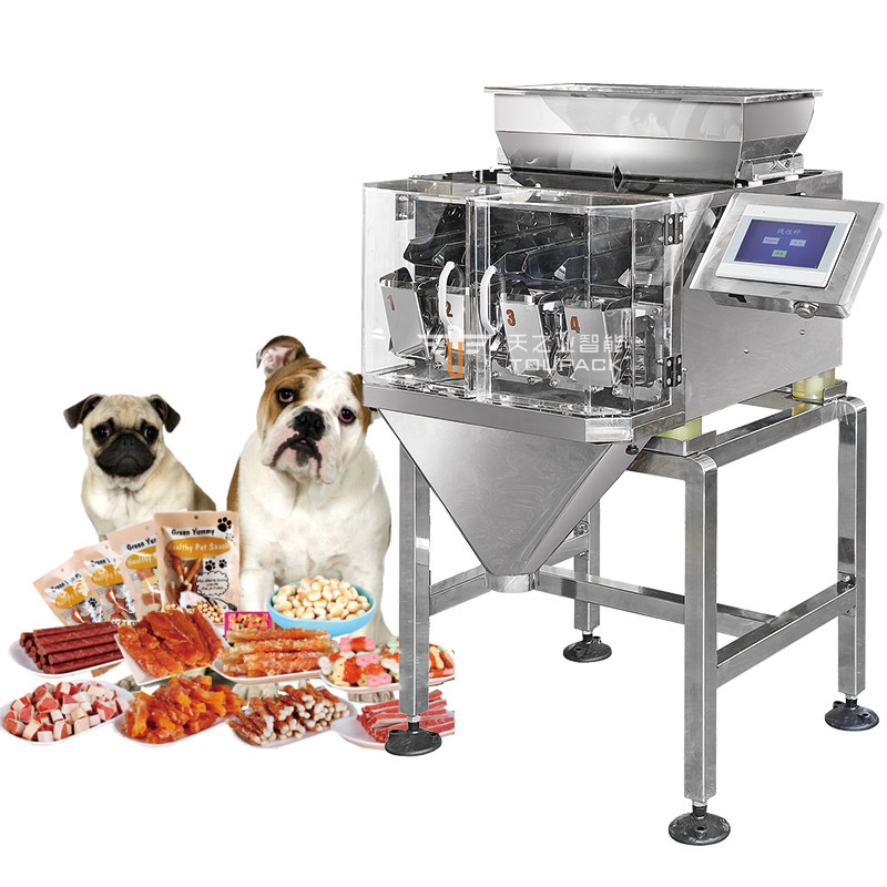 濡れたペットフードと乾いたペットフード 多頭型重量パッキング機 犬用猫用食品 120g 240g 400g 1kg ポッチパッキング機