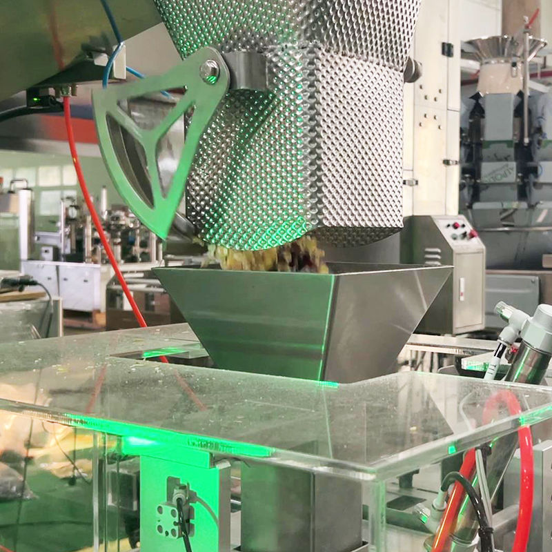 マルチマテリアル 2.5kg ペットフード包装機 マルチヘッド計量機 リニア計量機付き ジッパー付きドイパックパウチ包装用