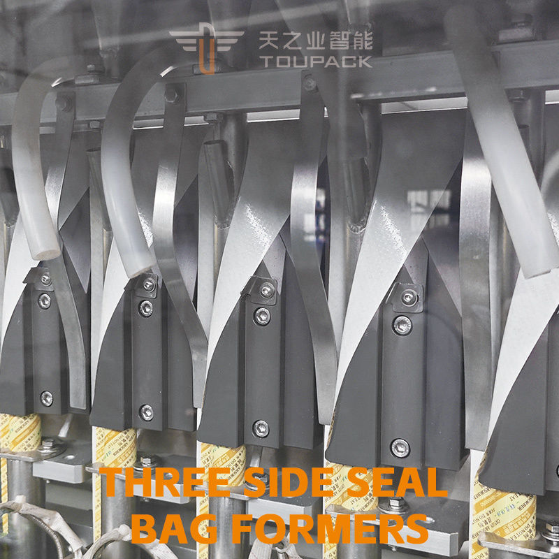 完全自動 VFF ケチャップの梱包と詰め込み マルチトラック垂直4面シールサケットトマトソースの梱包機