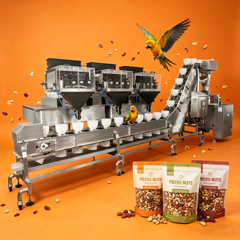 混合食材ドッグフード生産ライン用高精度ペットフード計量包装機