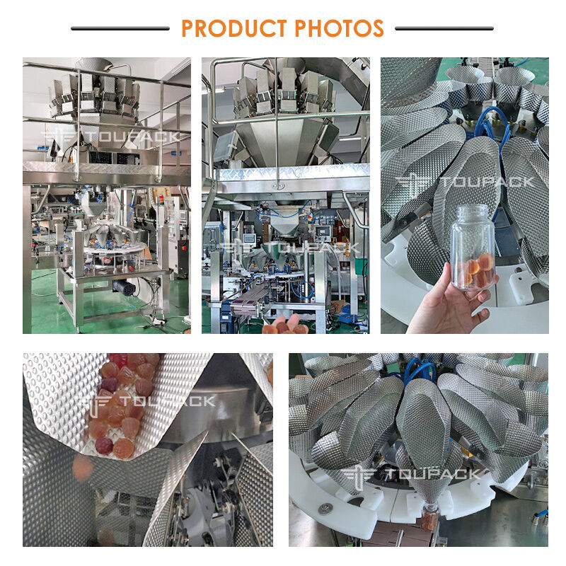 自動キャンディ ナッツ ポップコーン缶充填機マルチヘッド計量器プラスチック瓶充填包装ライン