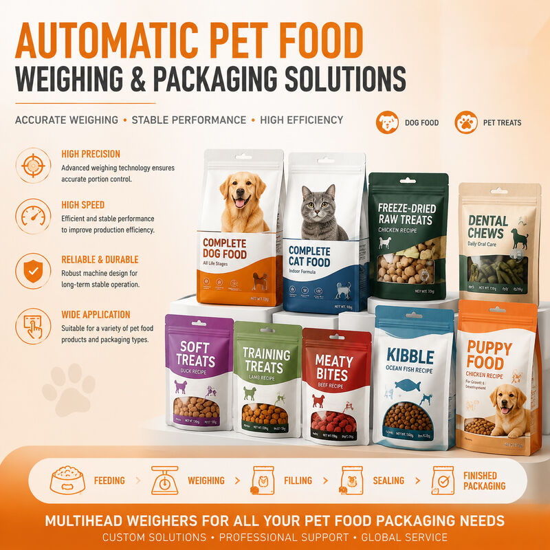 シニアペット乾燥飼料粒状材料用の自動Doyパウチ包装機マッチングリニア計量器