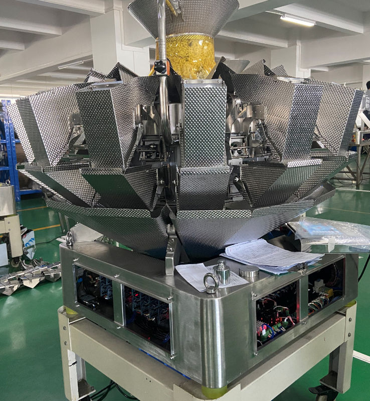 壊れやすいフルーツのための14のホッパーMultiheadの計重機のパッキング機械0.8L 1.6L 2.5L
