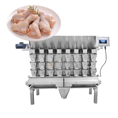 8つの頭部チキン・ナゲットのための機械3つの層の組合せのMultiheadの計重機の包装