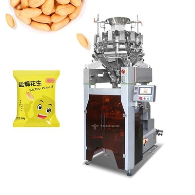 SS304はピーナツ軽食を密封するMultiheadの計重機が付いている袋に入れる機械を揚げた