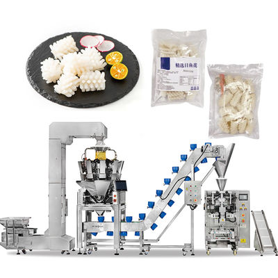 冷凍野菜サラダ包装済みバッグ機械自動ジップロック既製充填機、冷凍エビジッパーポーチ付き