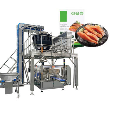 自動鶏肉ビーフジャーキーチャック付き既製計量充填包装機 冷凍シーフードドイパック袋包装機